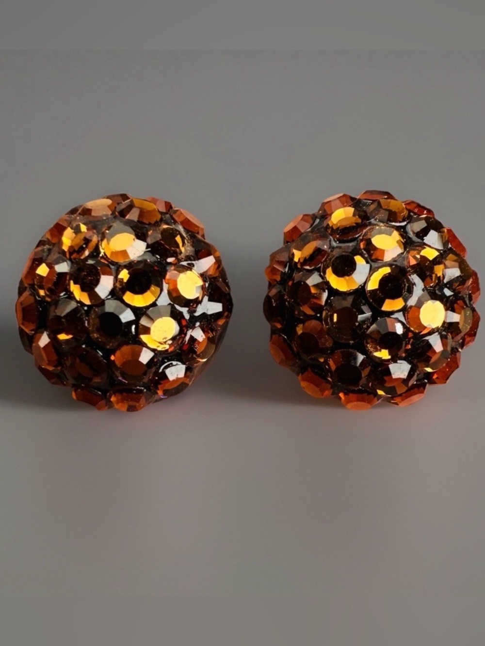 Sparkling Orange Bling Stud pierced Earrings